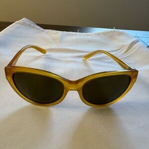 Tory Burch Yellow Amber Round Cat-Eye Sunglasses